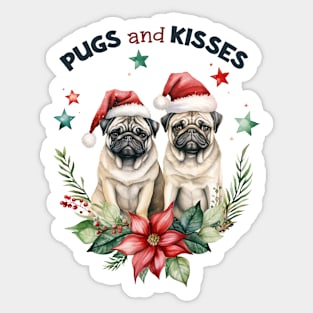 Pugs And Kisses Sticker